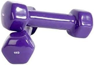 TRUE FIT®-Gymbit Double Dumbbells Vinyl - 1 KG - Purple