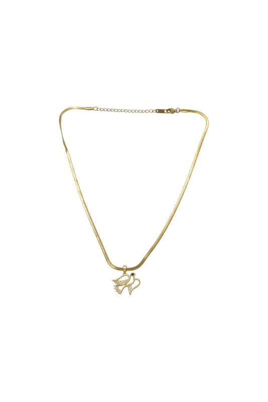 Stainless Steel Dove Pendant Necklace for Women – Gold