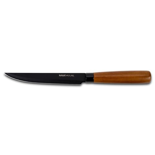 Nature Stainless Steel Utility Knife With Wooden Handle And Nonstick Coating 22.5Cm