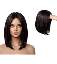 ECIF 12 Inch Full Lace Wig 100 Brazilian Virgin Human Hair 1B Style Picture 130 Density