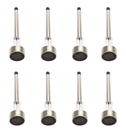 Beauenty 8Pcs white Stainless Steel Solar-powered LED decoration lights