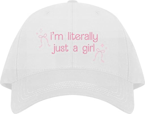 I'm literally just a girl Plain unisex baseball cap White