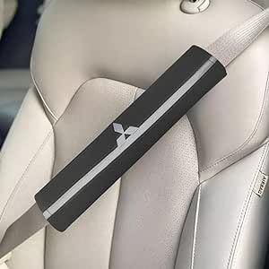 Leather Car Seat Belt Cover Case (Photography Belt Reflector) Compatible with Mitsu@@Bichi 2pcs Black