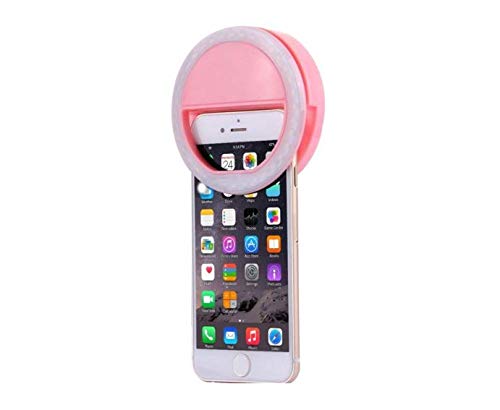 Portable Selfie LED Ring Flash Light Camera Photography For IPhone Mobile Phone,Pink