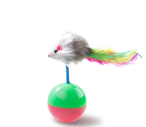 Tumbler Ball Rustle Activity Creative Toy Cat Toys Ball with Catnip Feather Mouse 2pack