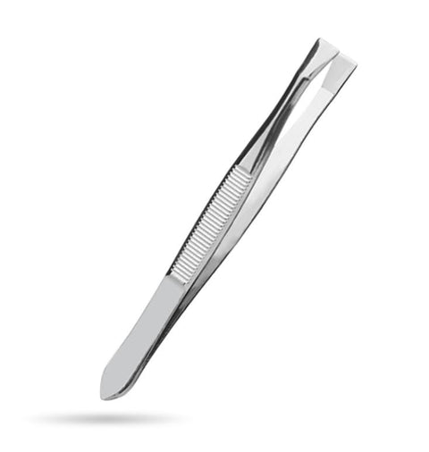 Tweezer - Professional Eyebrow, Facial & Hair Remover - Etched Interior Tip to Grab Hair From the Root-silver