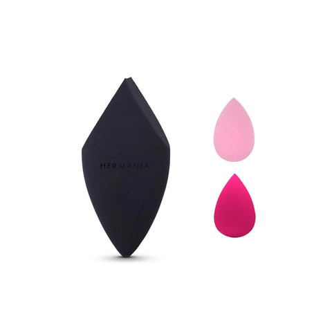 Hermania Beauty Makeup Sponge Latex Free Blender Wet & Dry Foundation Concealer & Powder Applicator Tool (Diamond, Black)