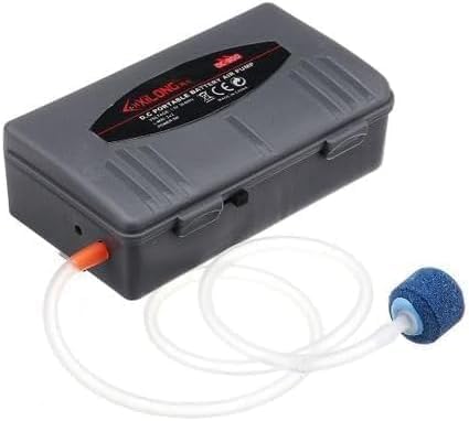 Oxygen Air Pump with Air Stone for Fish Tank 5W Black 13x7.5x4cm