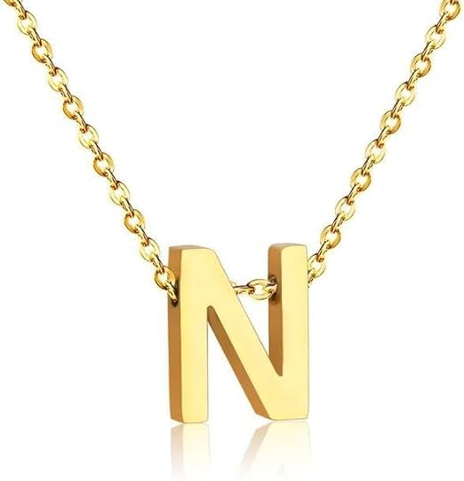 Delicate Letter Chain for Women Stainless Steel 18K Gold Plated Fashion Adjustable Name Necklace for Women Girls Daily Use Gift