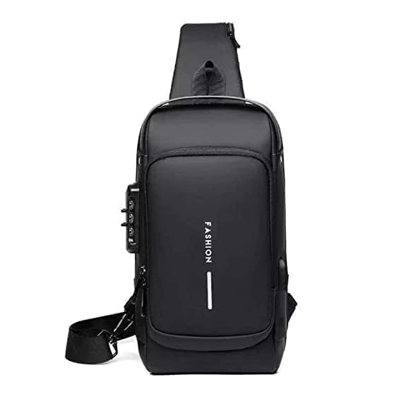 NISHIV Sling Bag Business Men Bag Chest Crossbody Bags with USB Charging Port Waterproof Small Backpack for Outdoor Work Hiking Running Sport Travel Bag Shoulder Bag for Cycling