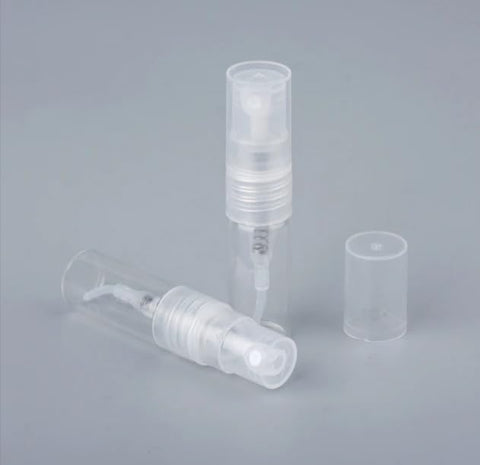 2 Pieces Empty Refillable Perfume Glass Tester Travel Bottle (Clear Cap, 3ml)