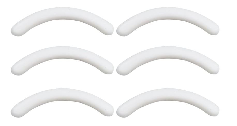 6PCS Eyelash Curler Refill Pads Silicone Rubber Curler Replacement Refill Pad Universal Lash Curler Refill Pads for Eyelash Curler, white