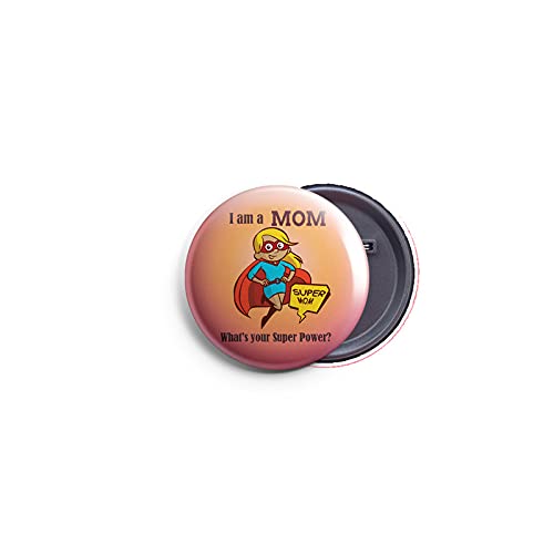 AVI Metal Pin Badge Multicolor Super Mom Quote for Mother's Day
