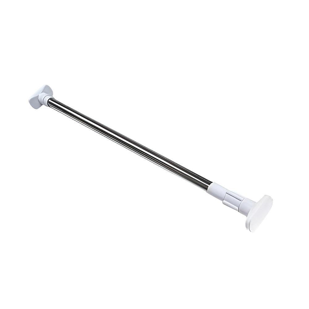 Multi-Surface Rod - Rust-resistant stainless steel adjustable hanger for clothes and curtains, ideal for home organization, fits securely on all walls, offering practical storage solutions with sleek