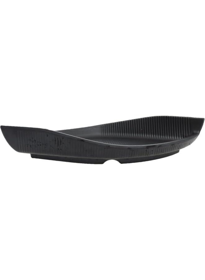 Moments Melamine Oval Plate, 29 Cm Size, Black