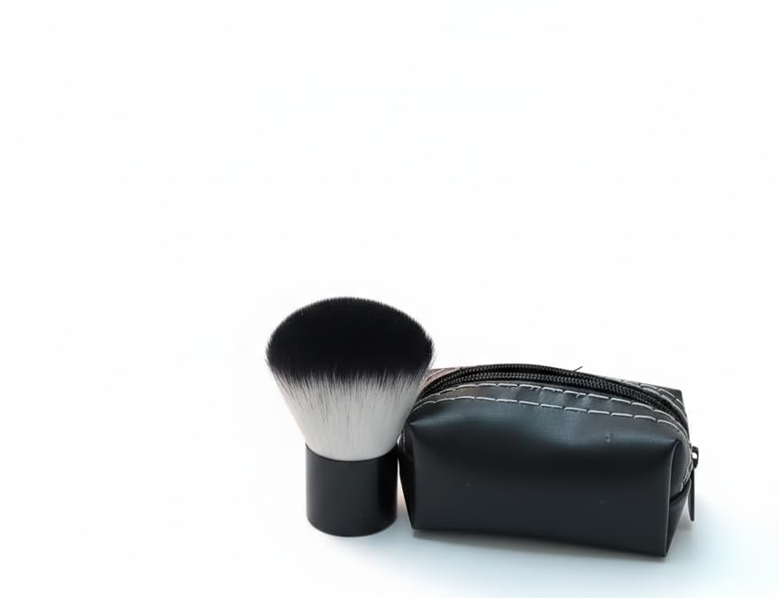 Professional Makeup Brush with Stylish Storage Case, Made of Soft and High Quality Synthetic Bristles, Durable Black Handle, Easy to Grip,