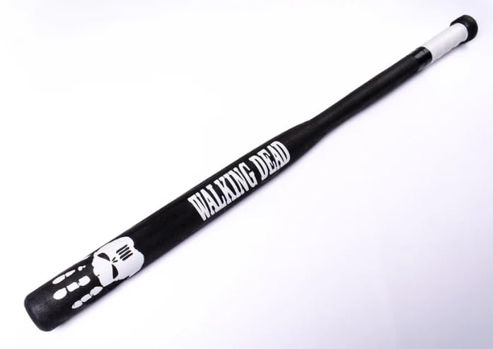 Wood Baseball Bat - Solid - Black - walking dead - 750 gram - 80 cm