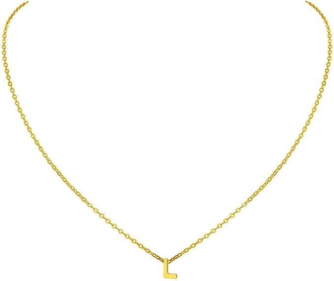 Delicate Letter Chain for Women Stainless Steel 18K Gold Plated Fashion Adjustable Name Necklace for Women Girls Daily Use Gift