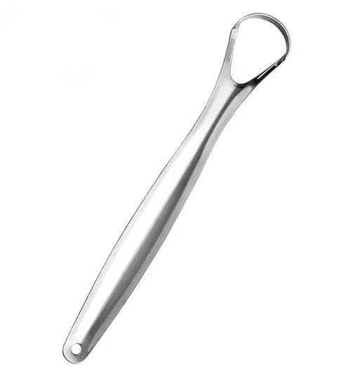 Stainless Steel Tongue Scraper, Silver, for Fresh Breath and Quick Clean Oral Care