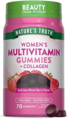 Premium Vital Women's Multivitamin + Collagen - 70 Gummies - with Practical Pill Box - Beauty & Energy Rhythm Matrix - Glow Shield - Non-GMO