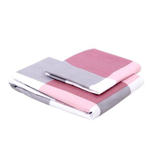 Fitted Bed Sheet (pink caro) 100 * 200 Cm + Free 1 Pillowcase
