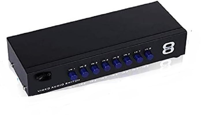 8-Way AV Switch RCA Switcher 8 in 1 Out Composite Video L/R Audio Selector Box for DVD STB Game