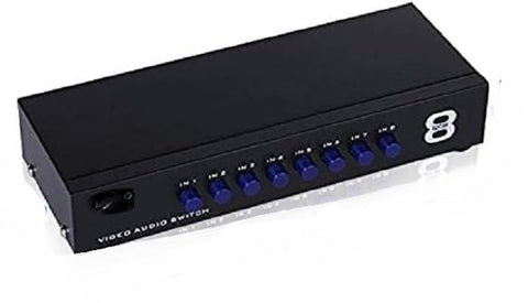8-Way AV Switch RCA Switcher 8 in 1 Out Composite Video L/R Audio Selector Box for DVD STB Game