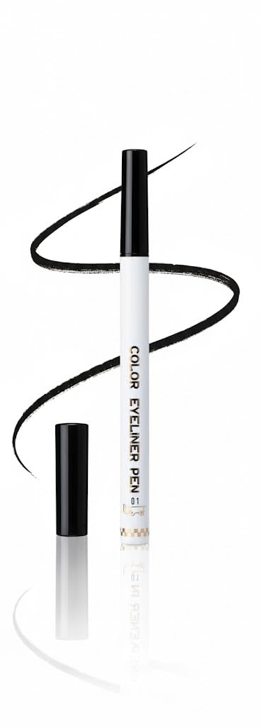 BLACK Liquid Eyeliner Pen and eyebrow - Waterproof Smudgeproof 12H Long Lasting Eyeliner Pen with Felt Tip For Women Eye Makeup, Smooth, Quick Drying, High Pigmented-N1