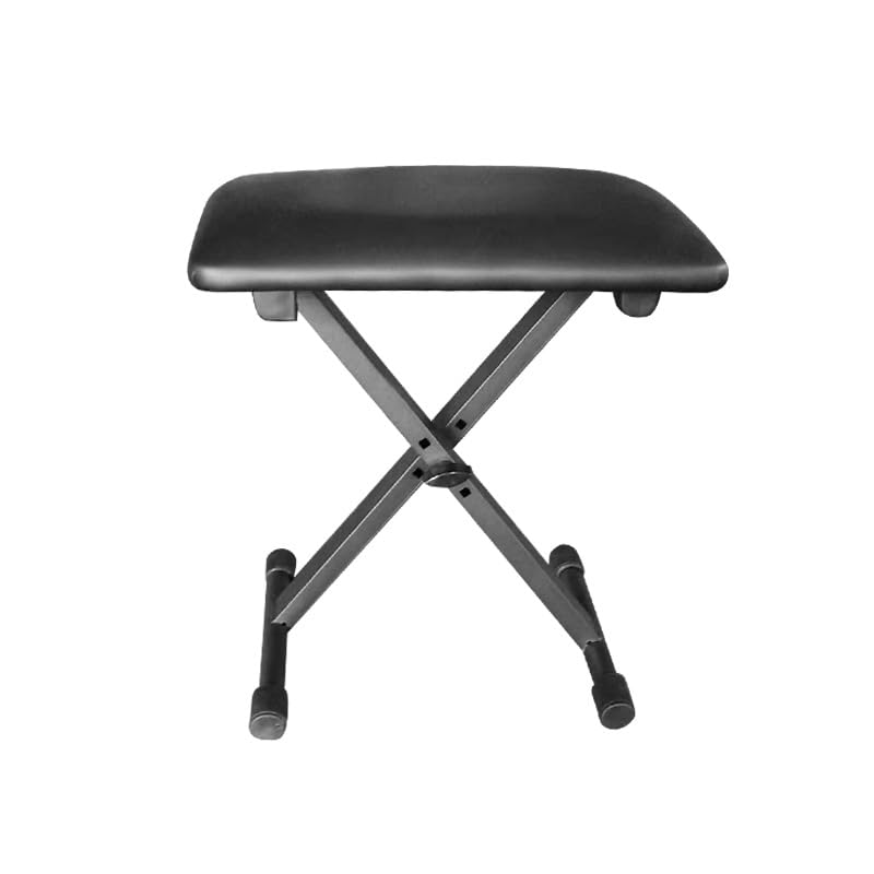 DAYONG Piano Keyboard Bench, Flodable X-style Piano Bench Padded Seat for Kids Adult, Adjustable Height Keyboard Stool Chair Seat for Pianos Electronic Keyboards Instrumental Performance. (black)