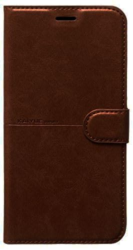High-quality leather case to fully protect the phone, 360 degrees, foldable, compatible with Realme 8 / Realme 8 Pro (Dark Brown)