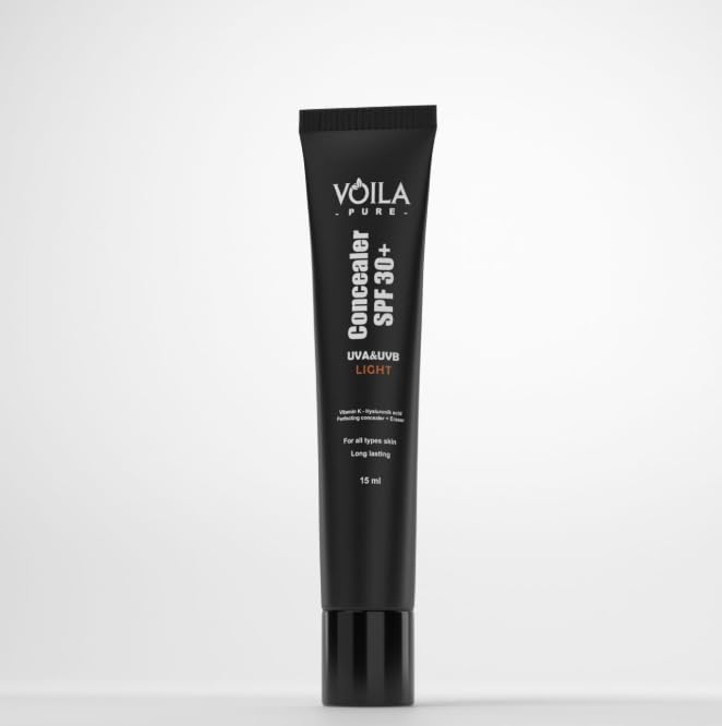 Viola Concealer SPF 30+ - Perfect Coverage Light Lasting with Full Sun Protection Nourishes Skin with Vitamin K & Hyaluronic - All Day Natural Finish - 15ml