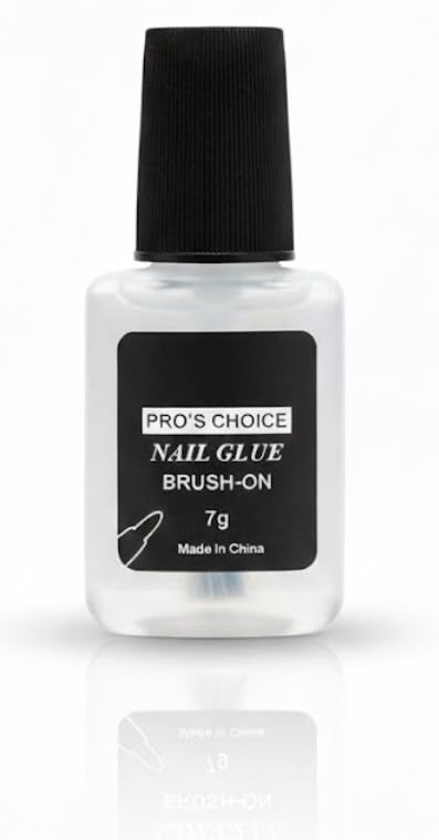 Nail Glue press on nail glue with brush for nail tips Strong Adhesive for Acrylic Nails Brush on nail tips Extension Glue Long-Lasting Quick-Drying Glue-7GM