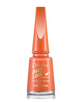 Flormar Jelly Look Nail Enamel JL03 Coral Red | Gel-Effect Nail Polish, High Pigment Color, Extra Glossy Shine, Smooth Even Finish