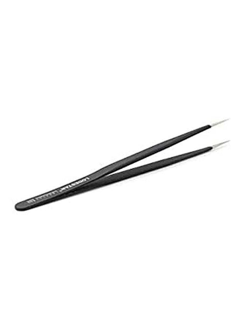 Stainless Steel Anti Static Straight Tweezer Electronic Accessories Black