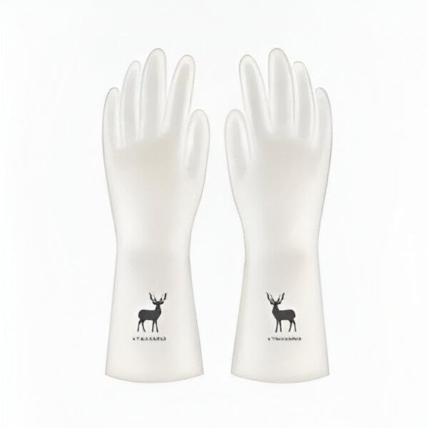 Waterproof Gloves - Versatile Kitchen Dishwashing Gloves, Size M, Keep Your Hands Safe and Dry While Cleaning, Sleek White Design for a Professional Look
