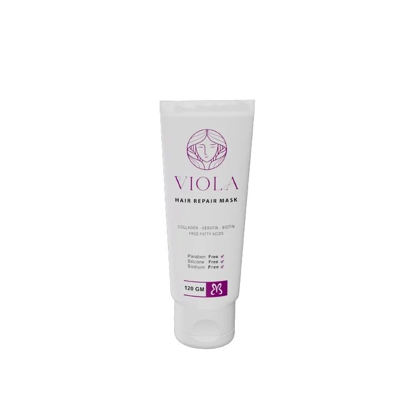VIOLA Hair Repair Mask with Collagen, Keratin, Biotin, Paraben Free, Silicone Free, Sodium Free, 120gm