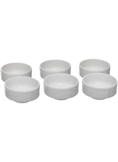 Rosa By Fathy Mahmoud Conrad Porcelain Bowl Set, 6 Pieces 10Cm With Durable Material For Home - White