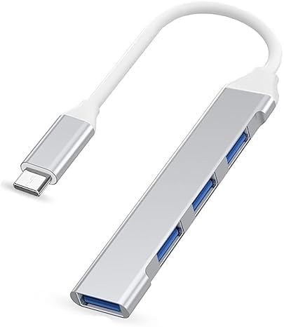 4-Port USB C Hub 3.0/2.0, Lightweight Aluminum, Built-in Max Transfer Rate: 5Gbps, Windows, Mac, PS-4, PS-5, Chrom