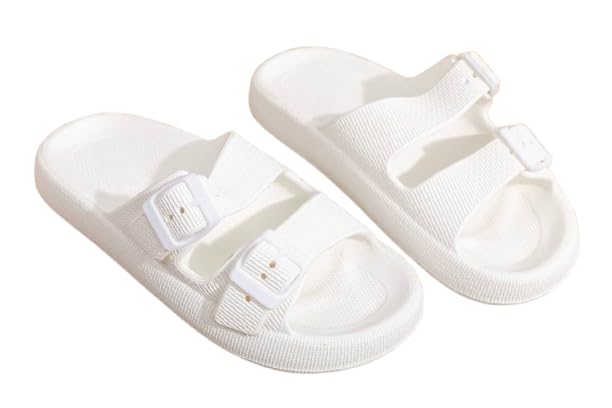 Women's Practical and Comfortable Slip On Lightweight Material Slip On Slippers - Suitable for Daily Use, Outings and Trips (Art F147) MS (White, 37)