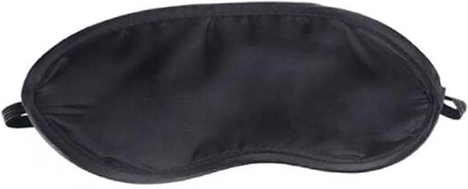 Sleep Eye Mask Set, Black Satin, Pack of 4, Unisex