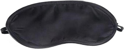 Sleep Eye Mask Set, Black Satin, Pack of 4, Unisex