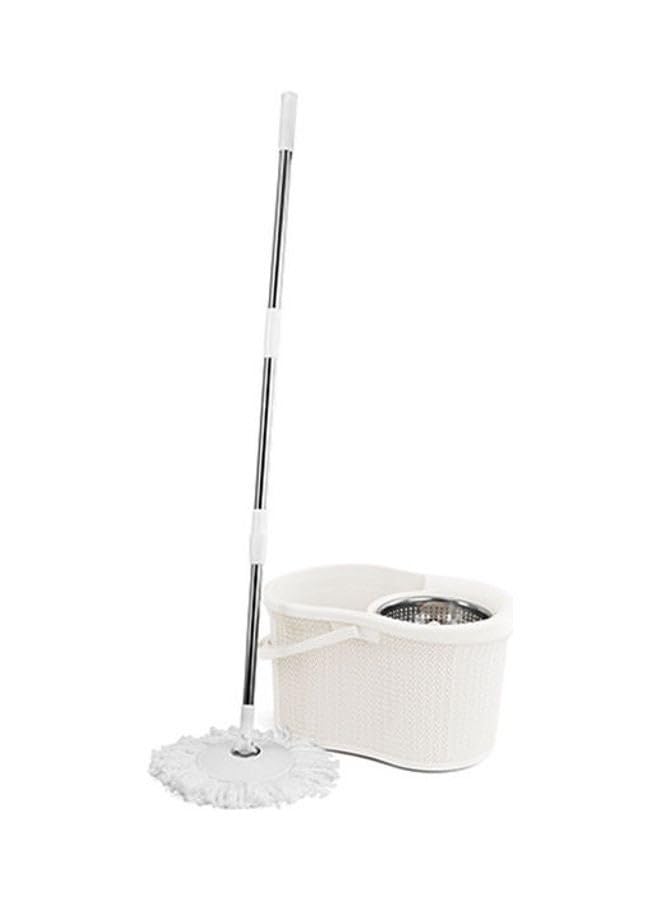 Helal & Silver Star Palm Bucket with Spin Metal Wringer White