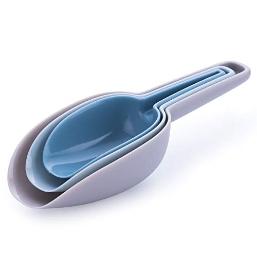 DONGS Plastic Scoop Set of 3 Multipurpose Scoop for Kitchen Pantry Flour Candy Dry Food Scoop Pet Food Scoop Bar Scooper Plastic Shovel Stackable