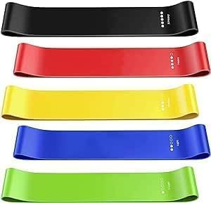 SMART FIT ® 100% latex resistance band, elastic straps for strength training, gym loop bands, CrossFit training, elastic stretch rope for yoga, hip workout equipment, set of 5 pieces.