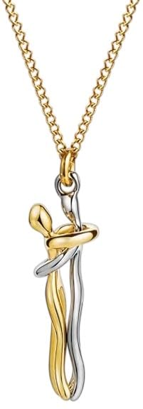 Women Necklace Stainless Steel Gold-plated 316L Gold Hug Chain Necklace Fixed Hug Pendant Necklace - Fashion Design Love Passion Fashion Chain for Girls Ladies Perfect Gift for Special Occasion