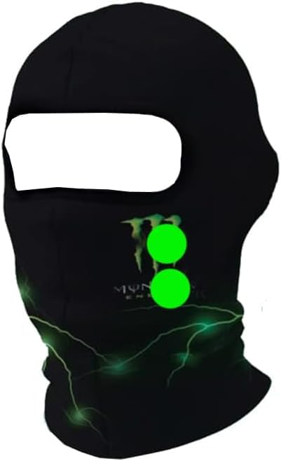 Rana Store Balaclava Face Mask Elastic Windproof Dustproof Cloth Face Mask Perfect for Outdoor Sports (Balaclava Scarf, 1 Piece, Black Printed Green Stripes, Code9923:9392)