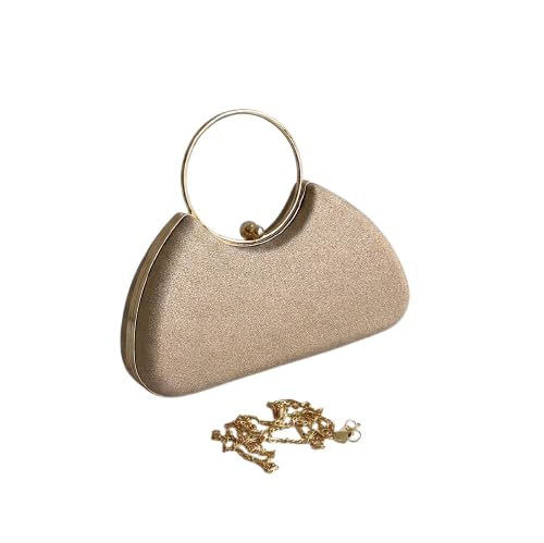 LUX Soiree Bag (Clutch) - Golden Crescent Portafé Design With Round Hand - Exceptional Elegance For Every Occasion Size 20 * 12cm