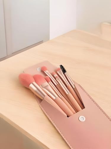 Travel Makeup Tools - 7-Piece Brush Kit with Portable Case, Includes Specialized Brushes for Foundation, Concealer, and Blush, Perfect for On-the-Go Makeup Application