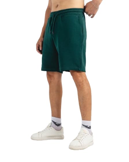 Feathers Men’s 100% Cotton Sweat Shorts with 3 Pockets – Soft, Breathable Casual Shorts for Everyday Wear