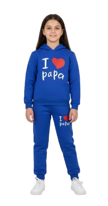 Kids Cotton Comfy 2 Piece Sweatpants Set for Girls Autumn Winter Clothes Soft Hooded Hoodie and Sweatpants for Home and Outdoor